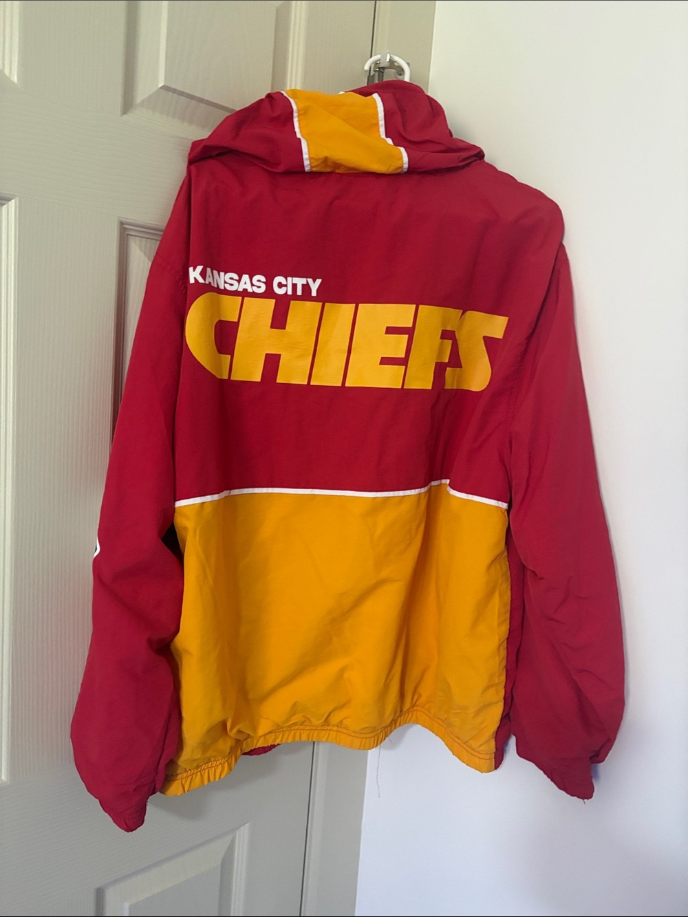 NFL Kansas City Chiefs Red and Gold Hooded men’s Raincoat